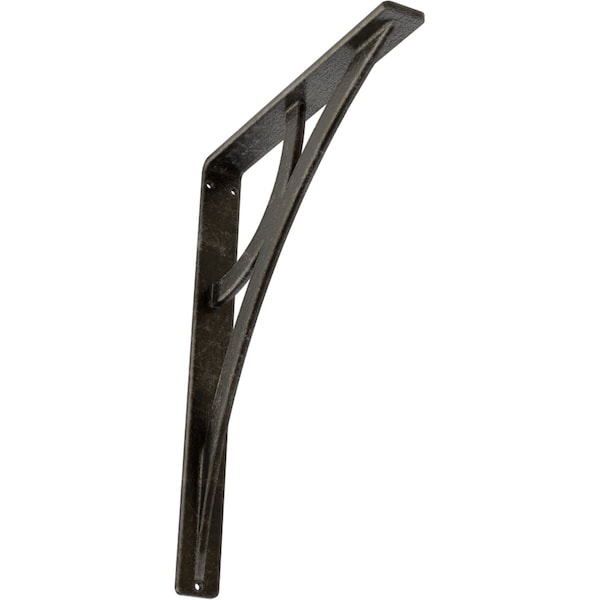 Ekena Millwork Galveston Wrought Iron Bracket, (Single center brace), Antiqued Warm Silver 1 1/2"W x 10"D x 12"H BKTM01X10X12SGLAWS - main